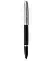 PARKER 51, Fountain Pen, Black Resin barrel + Stainless steel cap, Palladium trims, fine Nib, Gift Boxed