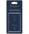 WATERMAN 32 Standard-Tintenpatronen lang, Farbe Blau löschbar, Blisterverpackung