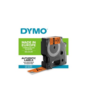 DYMO Rhino - Vinyl-Etiketten, 19mm x 5.5m, Schwarz auf Orange