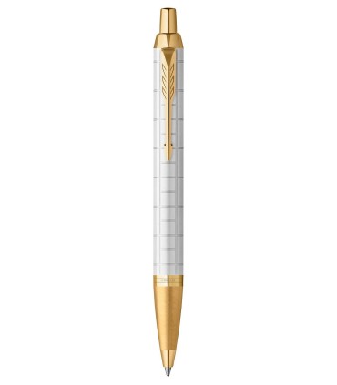 PARKER IM PREMIUM Stylo bille, Perle, recharge bleue pointe moyenne, Coffret cadeau