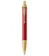 PARKER IM PREMIUM Ballpoint pen - Red - Gold trims - Blue refill - Medium point - Giftbox