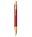 PARKER IM PREMIUM Ballpoint pen - Red - Gold trims - Blue refill - Medium point - Giftbox