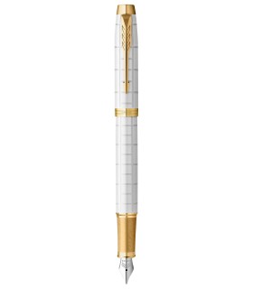 PARKER IM PREMIUM Fountain pen - Pearl - Gold trims - Fine nib - Giftbox