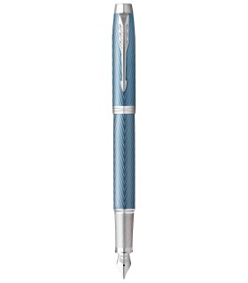 PARKER IM PREMIUM Fountain pen - Blue Grey - Chrome trims - Fine nib - Giftbox