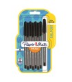 Paper Mate Inkjoy 100ST - 8 Ballpoint pens with cap - Black - Medium Point 1.0mm - blister