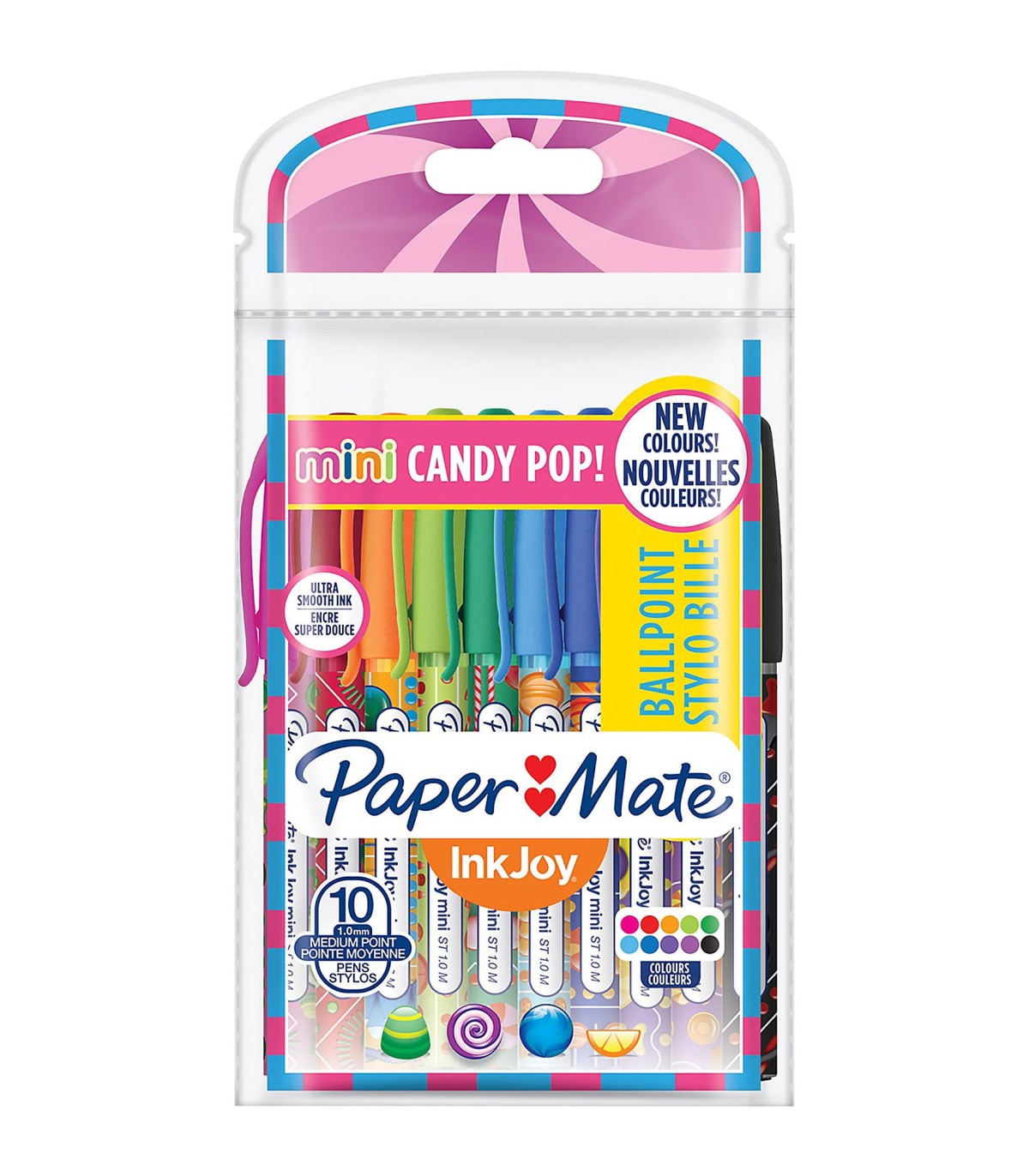 Paper Mate inkjoy 100 Mini Candy Pop - 10 Stylos bille avec