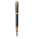 PARKER Duofold Prestige Centennial Stylo plume, Chevron Bleu, Plume fine en or 18K, Coffret cadeau