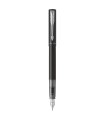 PARKER VECTOR XL Fountain Pen, black metallic lacquer on brass, medium nib, blue ink cartridge, Gift box