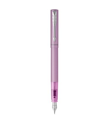 PARKER VECTOR XL Stylo plume, laque lilas métallisée sur laiton, plume moyenne, encre bleue, Coffret cadeau