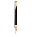 PARKER Duofold stylo bille ,Noir, attributs dorés, Recharge noire pointe moyenne, Coffret cadeau