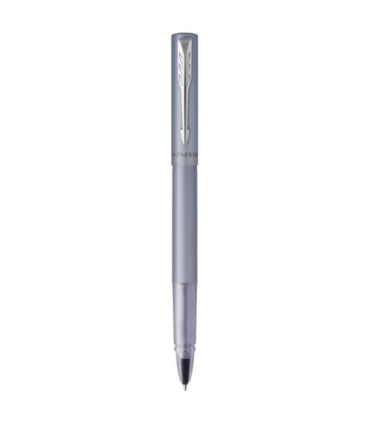 PARKER VECTOR XL Tintenroller, Silberblaue metallic-lackierung auf messing, Feine schwarze Ersatzmine, Geschenkbox