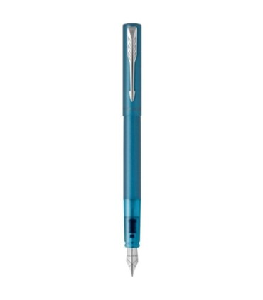 PARKER VECTOR XL Füllfederhalter, Blaugrüne metallic-lackierung auf messing, mittlere Feder, blaue Tintenpatrone, Geschenkbox