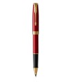 PARKER Sonnet stylo roller, laque rouge, attributs dorés, Recharge noire pointe fine – Coffret cadeau