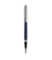 WATERMAN Spécial Edition Exception Deluxe Slim Fountain Pen, Blue Lacquer, Silver-plated trims, fine 18K Nib, blue ink cartridge