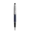 WATERMAN Spécial Edition Expert Deluxe Fountain pen, Blue, Palladium trims, fine nib, blue ink cartridge - Gift Boxed