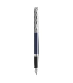 WATERMAN Spécial Edition Hémisphère Fountain pen, Blue, Palladium trims, medium nib, blue ink cartridge - Gift Boxed