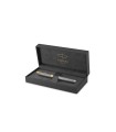 PARKER Sonnet Fountain Pen, Chiselled Silver, Gold Trims, 18K Fine Nib - Gift Boxed