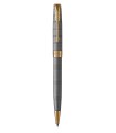 PARKER Sonnet Ballpoint Pen, Chiselled Silver, Gold Trims, Medium Point, Black ink refill - Gift Boxed