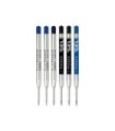 PARKER Jotter London Discovery - 3 Quinkflow Refills + 3 Quink Gel Refills for Ballpoint Pen, Medium Point, Black & Blue, Bliste