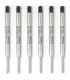 PARKER 6 recharges Quinkflow pour Stylo bille - pointe moyenne - Noires - sous blister