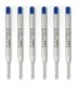 PARKER 6 recharges Quinkflow pour Stylo bille - pointe moyenne - Bleues - sous blister 