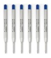 PARKER 6 Quinkflow Ballpoint Pen Refills, Medium Point, Blue, Blister Pack 