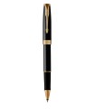 PARKER Sonnet stylo roller, laque noire, attributs dorés, Recharge noire pointe fine – Coffret cadeau