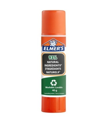 Elmer's stic bâton de colle pure, 93 % d'ingrédients naturels, Idéal pour les écoles et le bricolage, 40g x 1