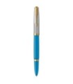 Stylo plume haut de gamme Parker 51 Premium, Turquoise, Plume fine, Cartouches d'encre bleue et noire, coffret cadeau