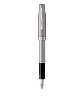 PARKER Sonnet Fountain Pen, Stainless Steel, Palladium Trims, Fine nib - Gift Boxed