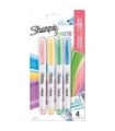 Sharpie S-Note Textmarker & Kreative Markerstifte, geschmischte Pastellfarben, 2-in-1 Keilspitze (Breit & Fein), 4 Stück Highlig