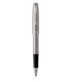 PARKER Sonnet stylo roller, acier inoxydable, attributs palladium, Recharge noire pointe fine – Coffret cadeau