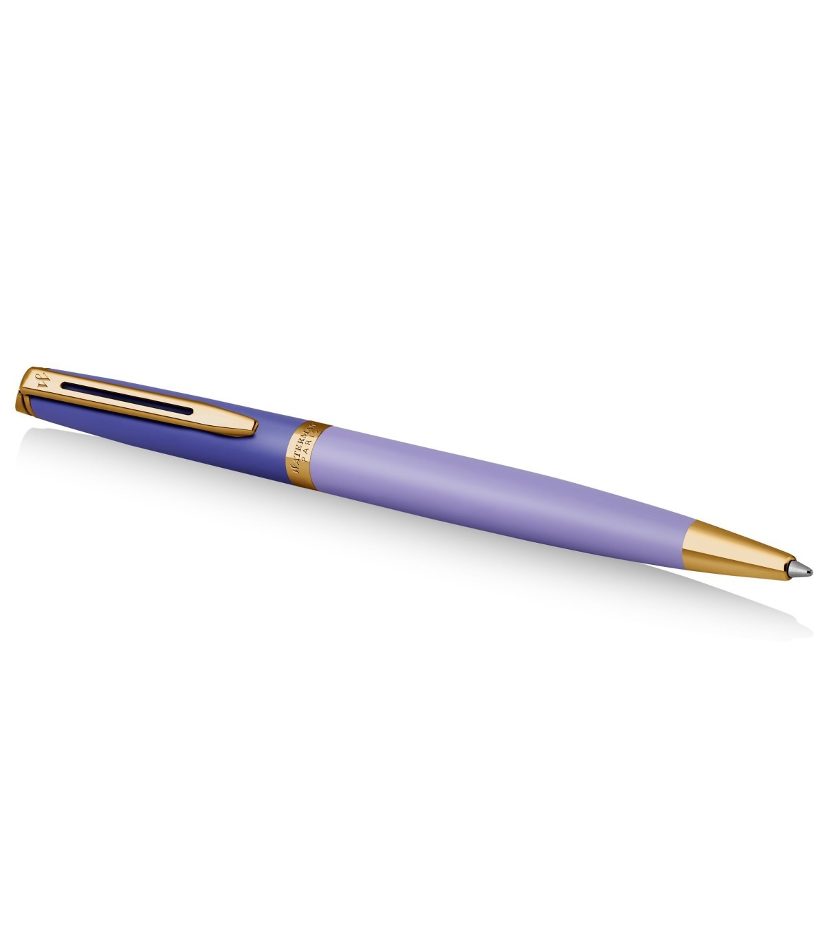 Stylo bille Waterman Hémisphère, laque violette, finition dorée, recharge  bleue pointe moyenne, coffret cadeau