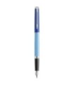 Stylo plume Waterman Hémisphère, laque bleue, finition palladium, plume fine en acier inoxydable, coffret cadeau
