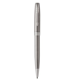 PARKER Sonnet Ballpoint Pen, Stainless Steel, Palladium Trims, Medium point, Black ink Refill - Gift Boxed