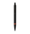 Parker IM Vibrant Rings Ballpoint Pen, Satin Black Lacquer with Flame Orange Accents, Medium Point with Blue Ink Refill, Gift Bo
