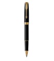 PARKER Sonnet stylo roller noir mat, attributs dorés, Recharge noire pointe fine – Coffret cadeau