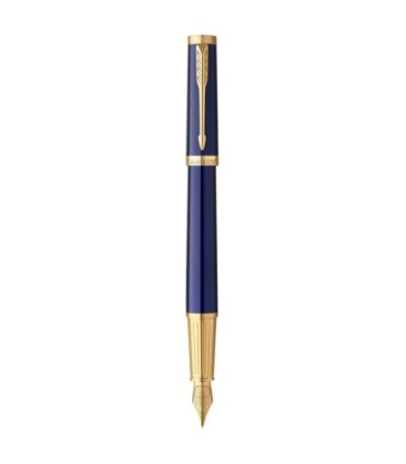 Parker Ingenuity Füller | Core Kollektion | Blau mit Goldzierteilen | Feine Feder | Schwarze Tinte | Geschenkbox