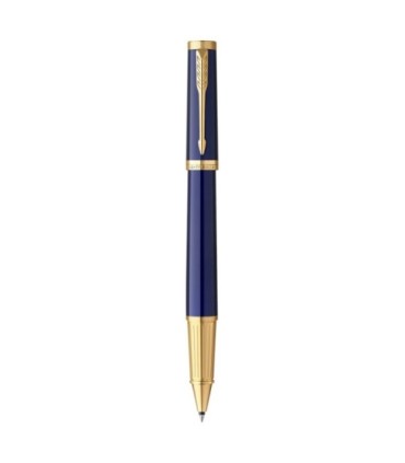 Parker Ingenuity Tintenroller | Core Kollektion | Blau mit Goldzierteilen | Feine Spitze | Schwarze Tinte | Geschenkbox