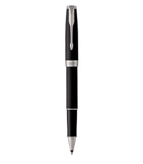 PARKER Sonnet stylo roller noir mat, attributs palladium, Recharge noire pointe fine – Coffret cadeau