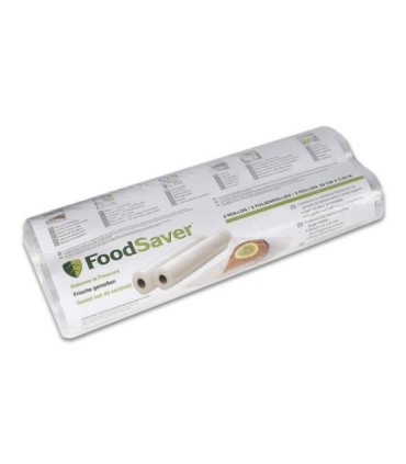 Foodsaver Lot de 2 rouleaux (28 cm X 5,5 m) compatibles avec tout appareil d’emballage sous vide FoodSaver, sans BPA