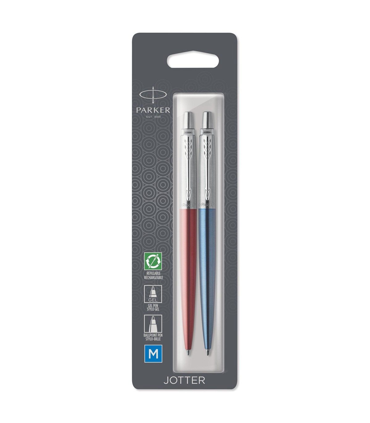 PARKER Jotter Duo : Kensington Red Ballpoint Pen & blue Refill +