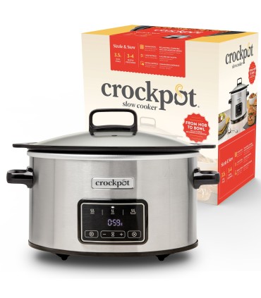 Crock-Pot Sizzle & Stew Digital Slow Cooker | 3.5 L (3-4 personnes) | Bol amovible à induction pour