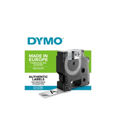 DYMO Rhino - Permanente Polyester-Etiketten, 19mm x 5.5m - Schwarz auf Metallic