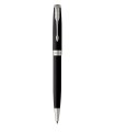 PARKER Sonnet stylo bille noir mat, attributs palladium, Recharge noire pointe moyenne, Coffret cadeau