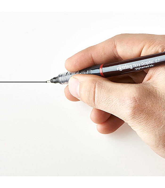 rOtring Tikky Graphic Fibre Tip Pen | 0.30 mm | Black Ink | Burgundy Barrels | Box of 12