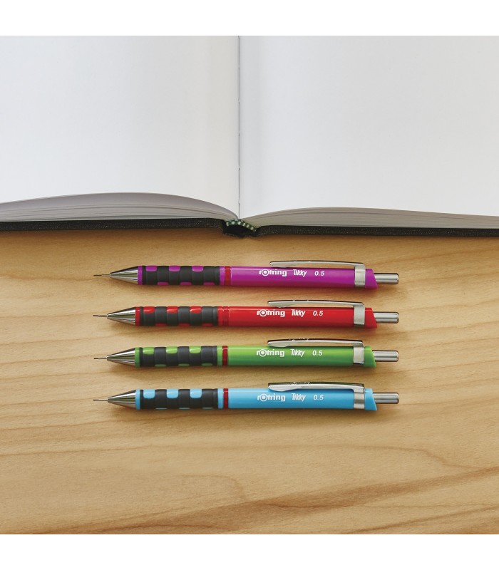 rOtring Tikky Colour-Coded Mechanical Pencils | 0.5 mm | Red Barrel | Box of 12