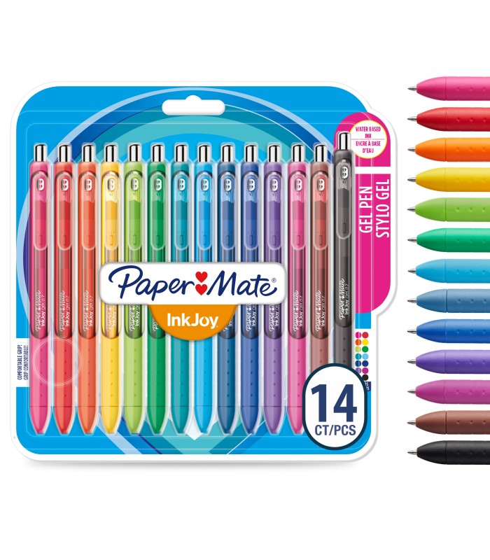 Paper Mate InkJoy Gel Pens | Medium Point (0.7mm) | Assorted Colours | 14 Count