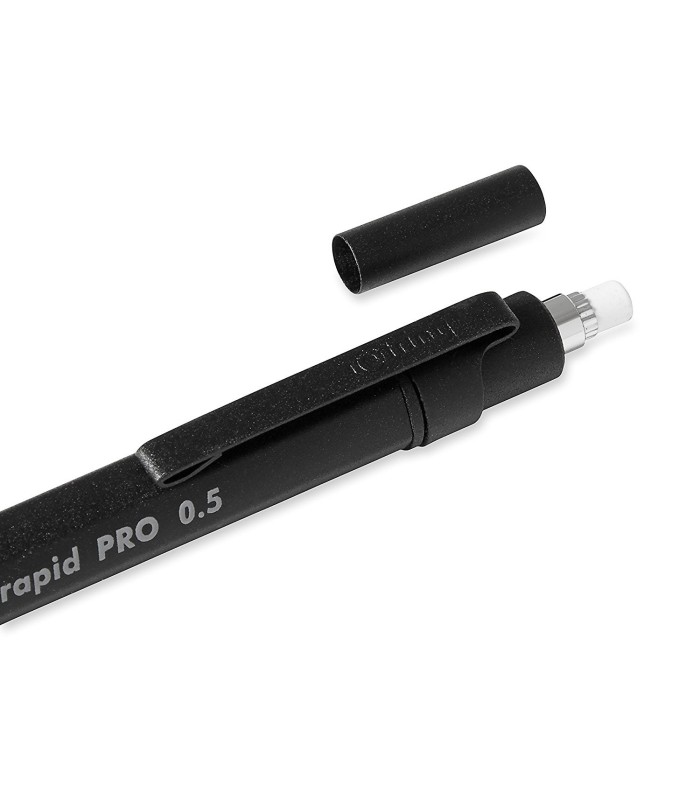 rOtring Rapid Pro Mechanical Pencil | HB 0.5 mm Lead Propelling Pencil | Reduced Lead Breakage | Matte Black Full-Metal Barrel