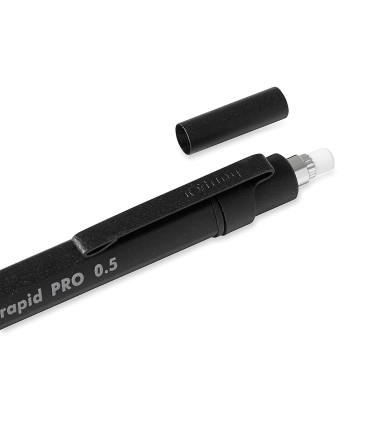 rOtring Rapid Pro Mechanical Pencil | HB 0.5 mm Lead Propelling Pencil | Reduced Lead Breakage | Matte Black Full-Metal Barrel